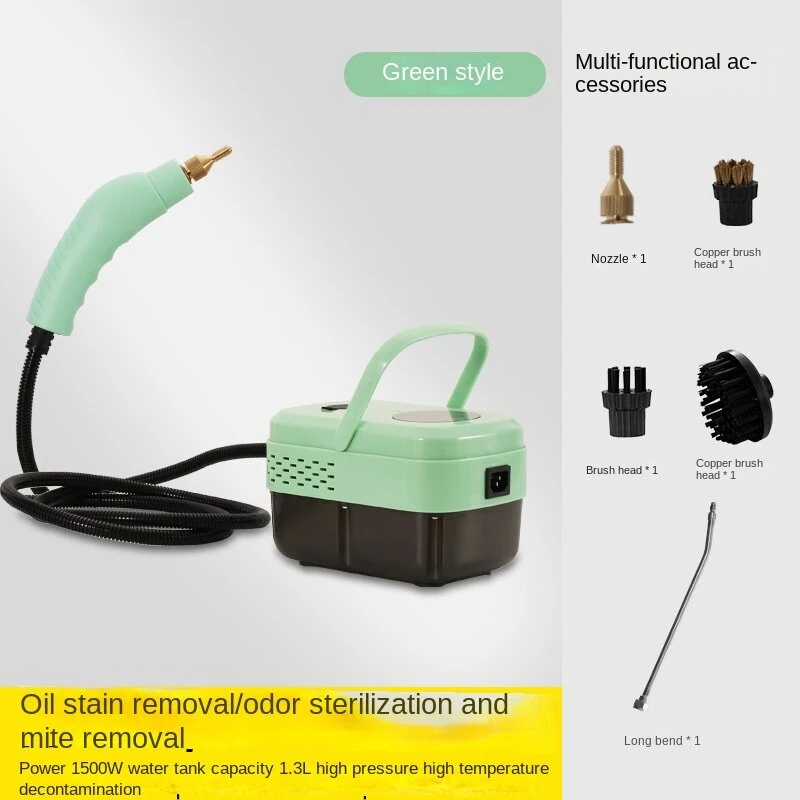 (image for) 1500W 220V High Temperature Steam Cleaner 1300ml Tank Water 15s Quick Heating Steam Cleaner for Kitchen Air Conditioner Cleaning-EU Plug